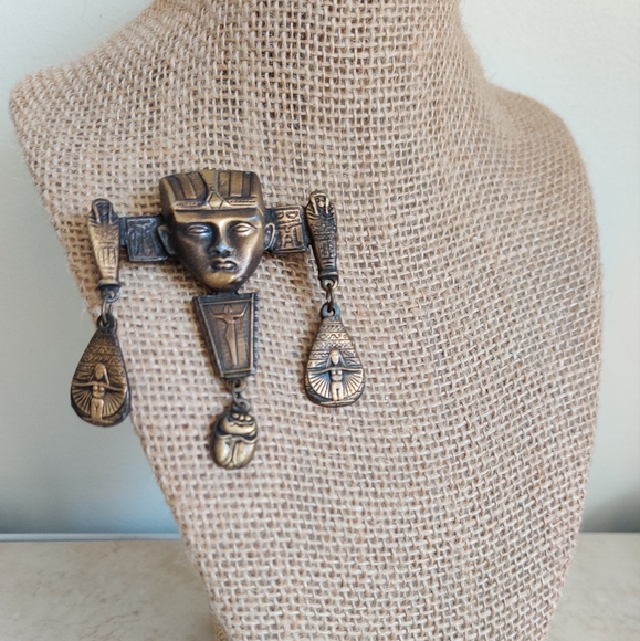 Vintage Egyptian Revival Statement Pin/Brooch - Picture 2 of 12